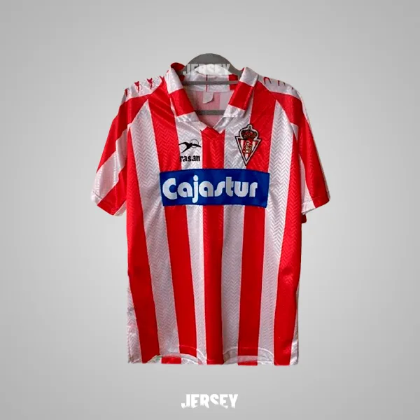 Sporting Gijón Retro-Trikot 1987/88 Heim – Vorderseite