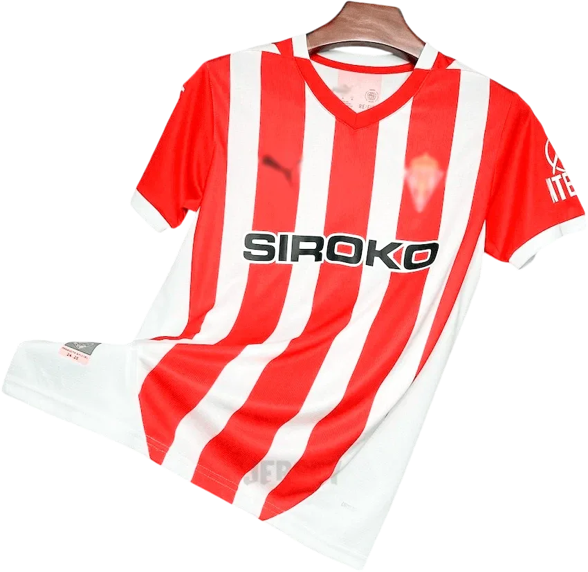 Sporting Gijón Retro-Trikot 2024/25 Heim – Vorderseite