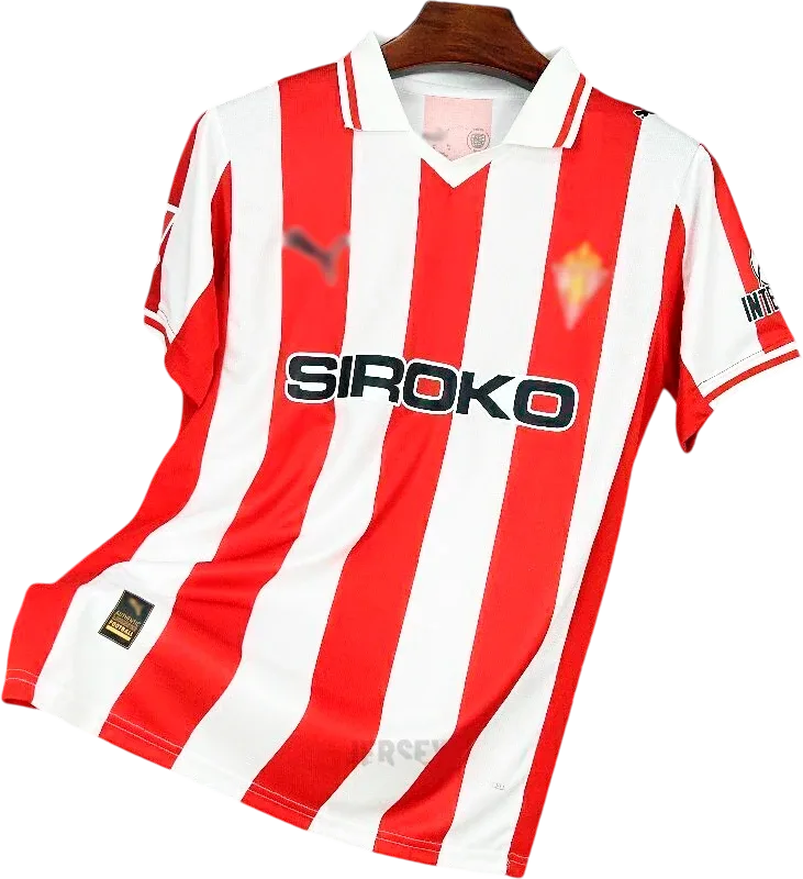 Sporting Gijón Retro-Trikot 2025/26 Heim – Vorderseite