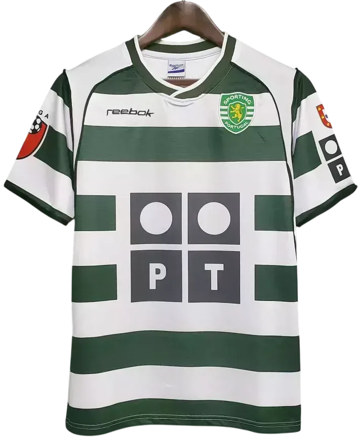 Sporting Lissabon Retro-Trikot 2002/03 Heim Sporting – Vorderseite
