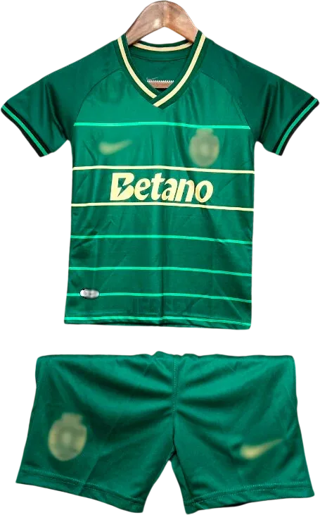 Sporting Lissabon Retro-Trikot 2024/25 Auswärts für Kinder – Vorderseite