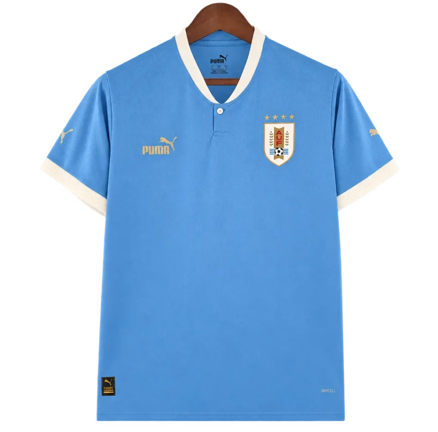 Uruguay Retro-Trikot 2022 Heim – Vorderseite