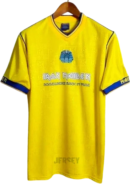West Ham United Retro-Trikot 2008/09 Heim Iron Maiden gelb – Vorderseite